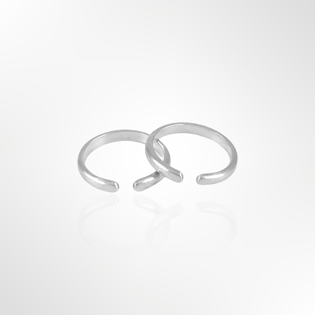 Hammered Duo Gap Ring Set // Sterling Silver