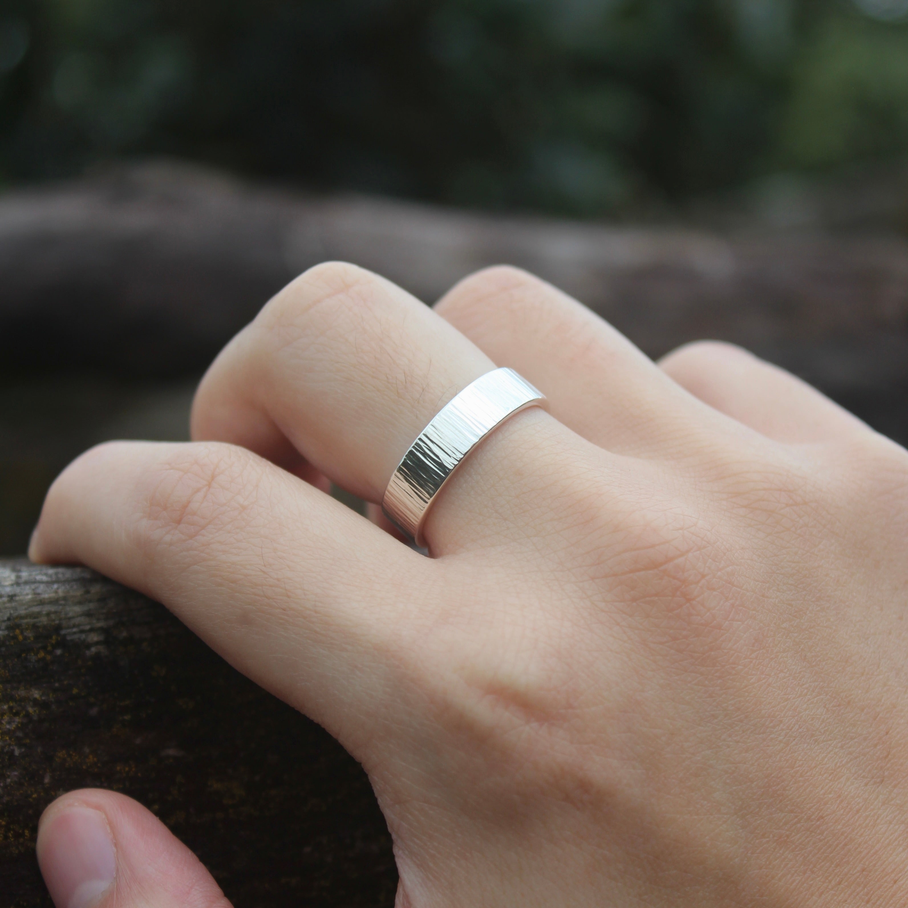 Linear Flat Ring Band // Sterling Silver - Belman Co.