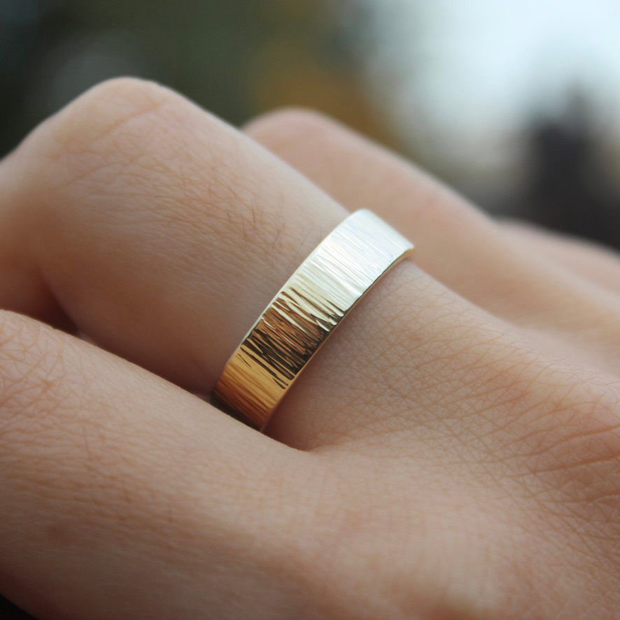 Linear Flat Ring Band // Solid 9ct Gold - Belman Co.