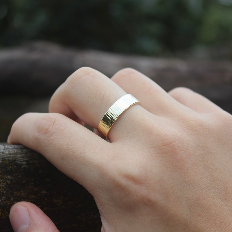 Linear Flat Ring Band // Solid 9ct Gold