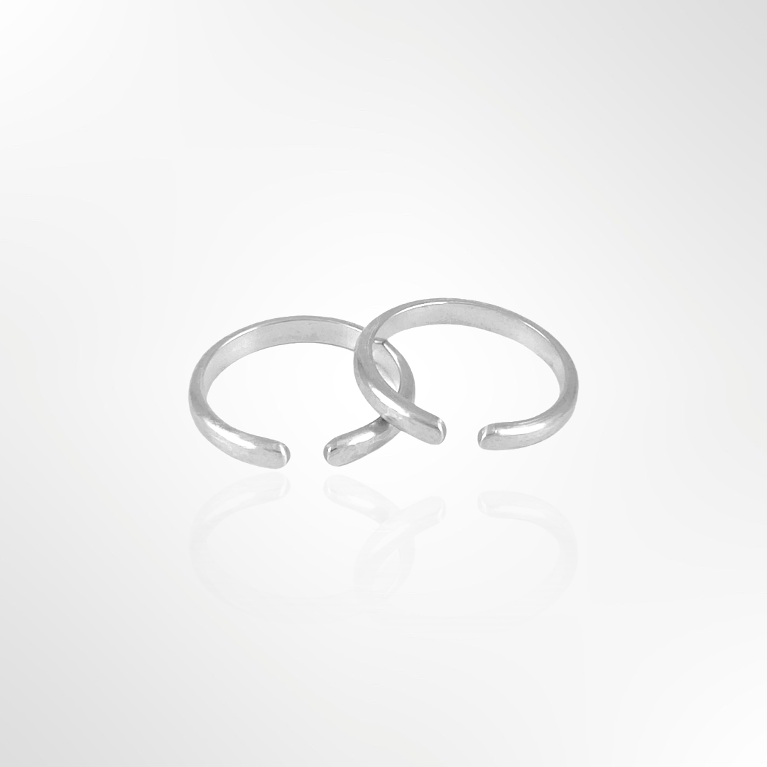 Hammered Duo Gap Ring Set // Sterling Silver - Belman Co.