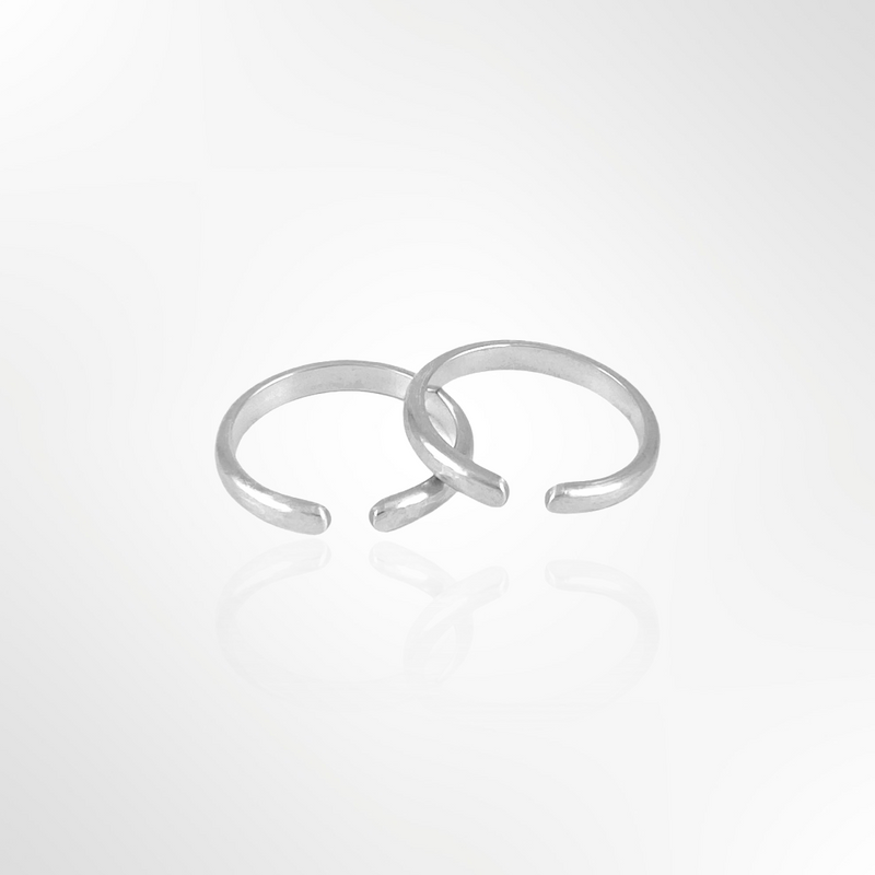 Hammered Duo Gap Ring Set // Sterling Silver